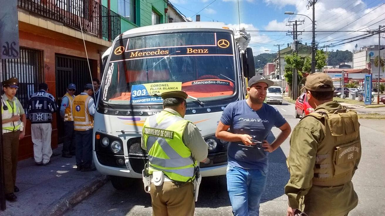 Chóferes del recorrido Coronel-Lota confirmar paro de buses para este jueves