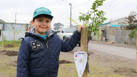 Niños de Boca Sur dan el ejemplo: plantan árboles nativos en Caleta Alto del Rey