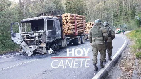 Nuevo ataque incendiario en la provincia de Arauco terminó con un camión quemado