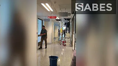 Denuncian grave filtración de agua por techo de la UCI del Hospital Regional de Concepción
