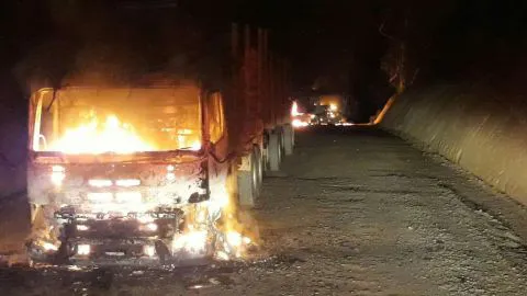 Al menos 19 camiones resultan quemados en ataques perpetrados en la Araucanía