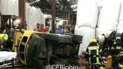 Trabajador queda atrapado por montacargas al interior de empresa pesquera