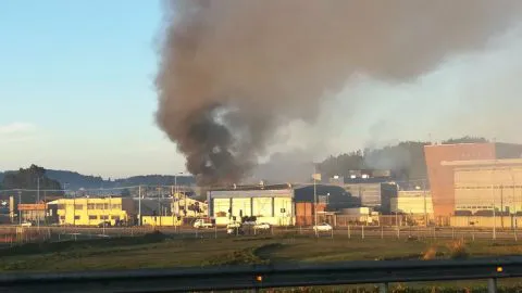 Incendio obliga a evacuar a todo el personal de la pesquera Blumar de Talcahuano