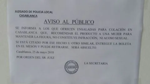 Cartel genera toda una polémica tras primera multa por acoso callejero en Chile
