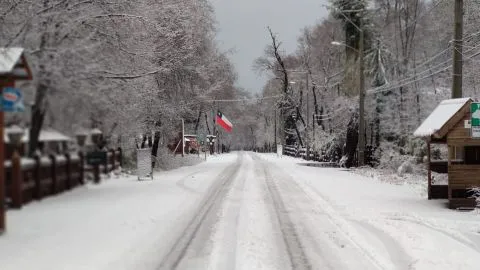 Un amanecer blanco se registró en Valle Las Trancas