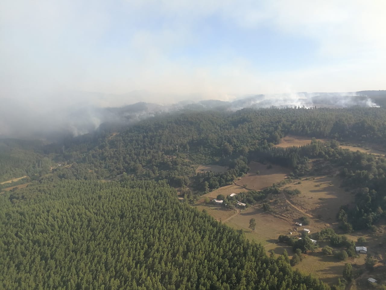 Mantienen alerta roja en Quilaco con incendio forestal más grande de la temporada