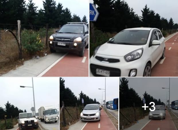 Insólito: automovilistas de San Pedro de la Paz invaden ciclovías para saltar taco