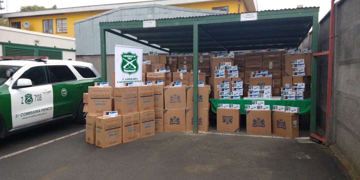 Decomisan 77.000 cajetillas de cigarros de contrabando que viajaban desde Talca a Concepción