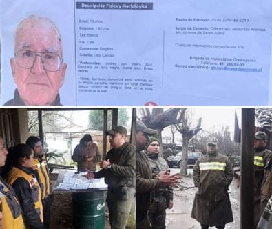 Desesperada búsqueda en Santa Juana: suman esfuerzos para hallar a adulto mayor con Alzheimer