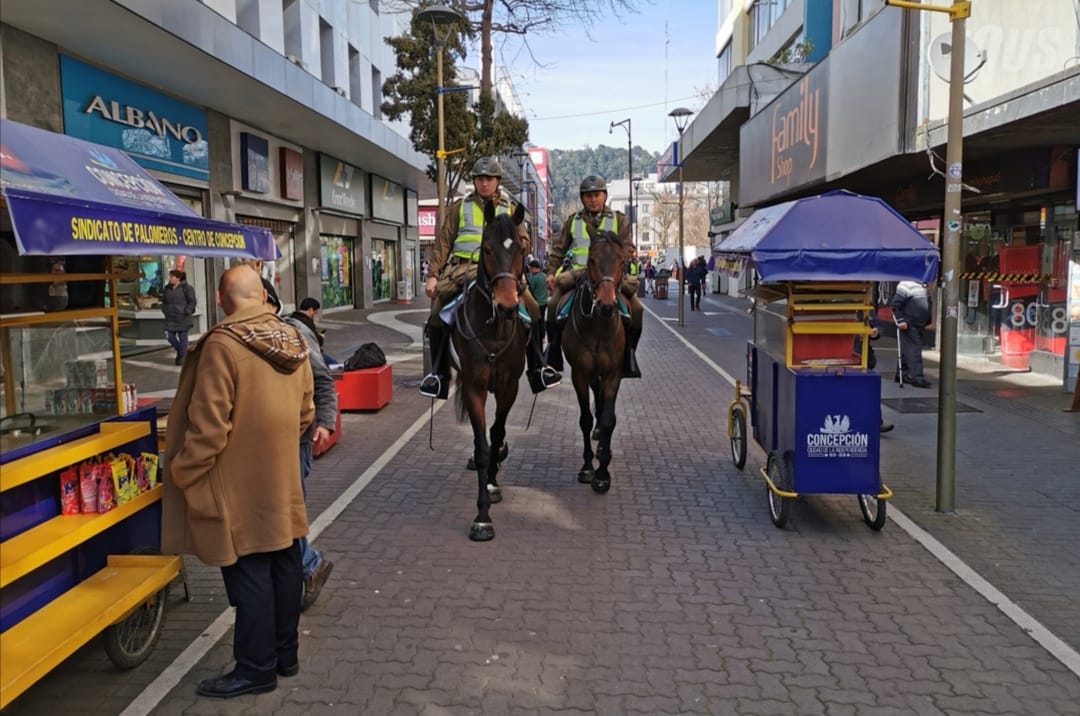 Centro de Concepción amaneció copado de Carabineros tras pelea a cuchillazos entre ambulantes ilegales