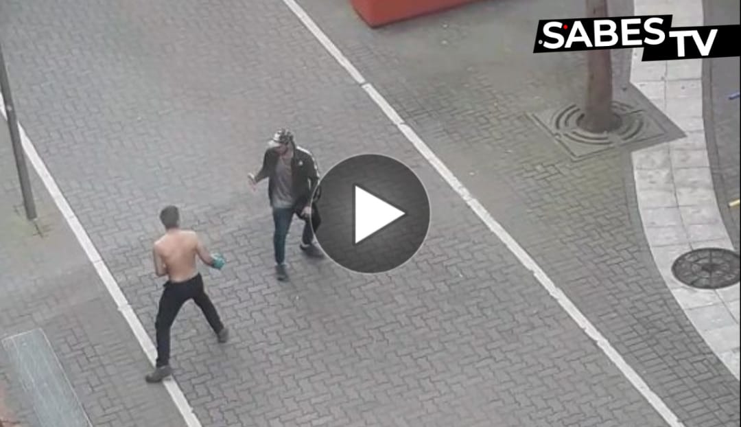 Captan pelea a cuchillazos en pleno centro de Concepción