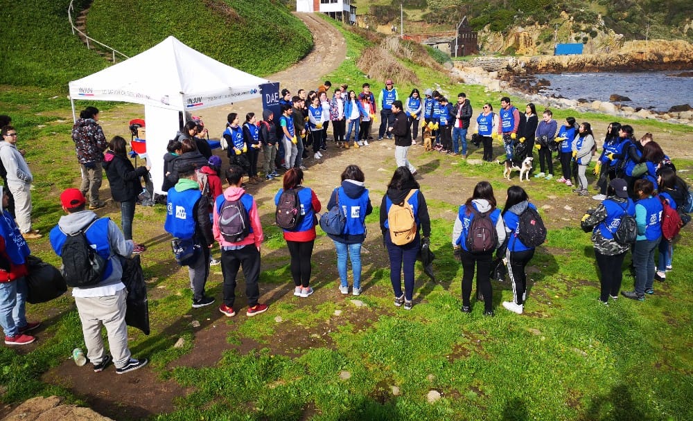 Jóvenes voluntarios retiran más de 250 kilos de basura desde playa de Caleta Chome