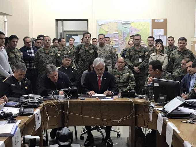 Piñera frente a manifestaciones en el país: “Estamos en guerra”
