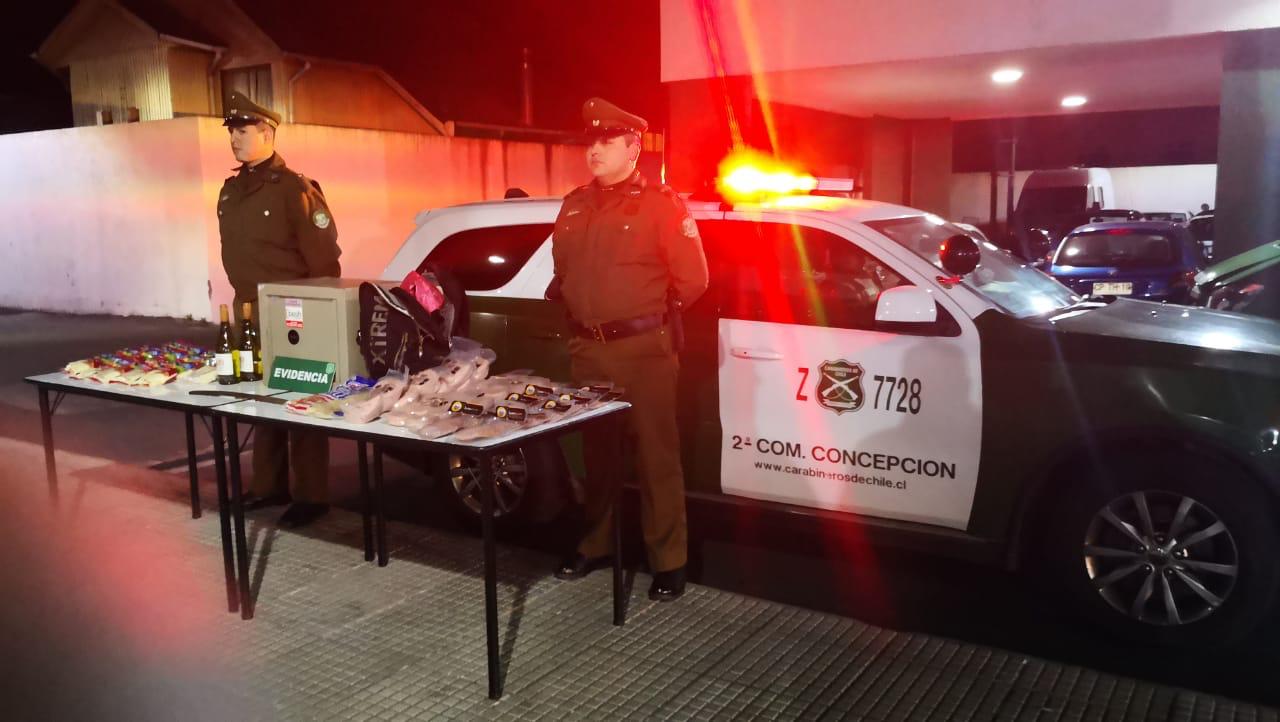 Capturan a ladrón de caja fuerte en saqueo de supermercado Santa Isabel en Concepción
