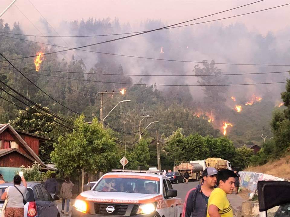 Sigue combate de incendio forestal en Chiguayante: Más de 150 hectáreas consumidas