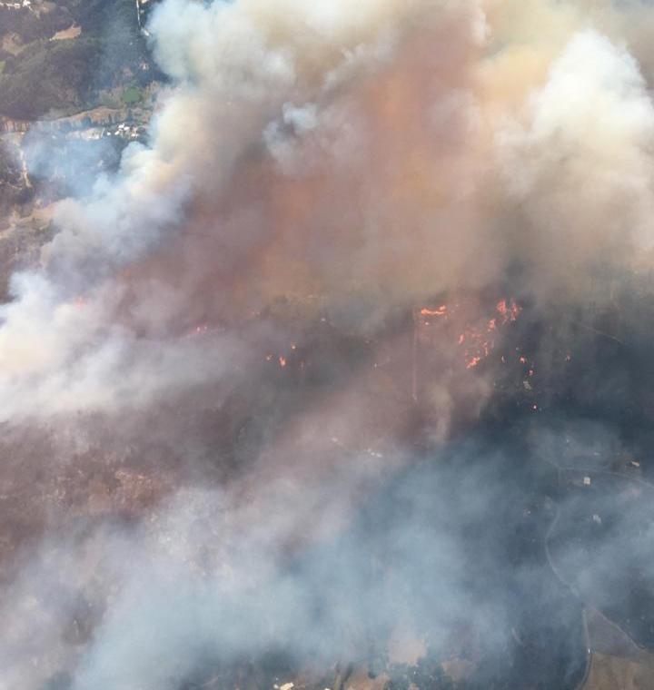 Decretan Alerta Roja para tres comunas de la Región del Biobío por incendios forestales