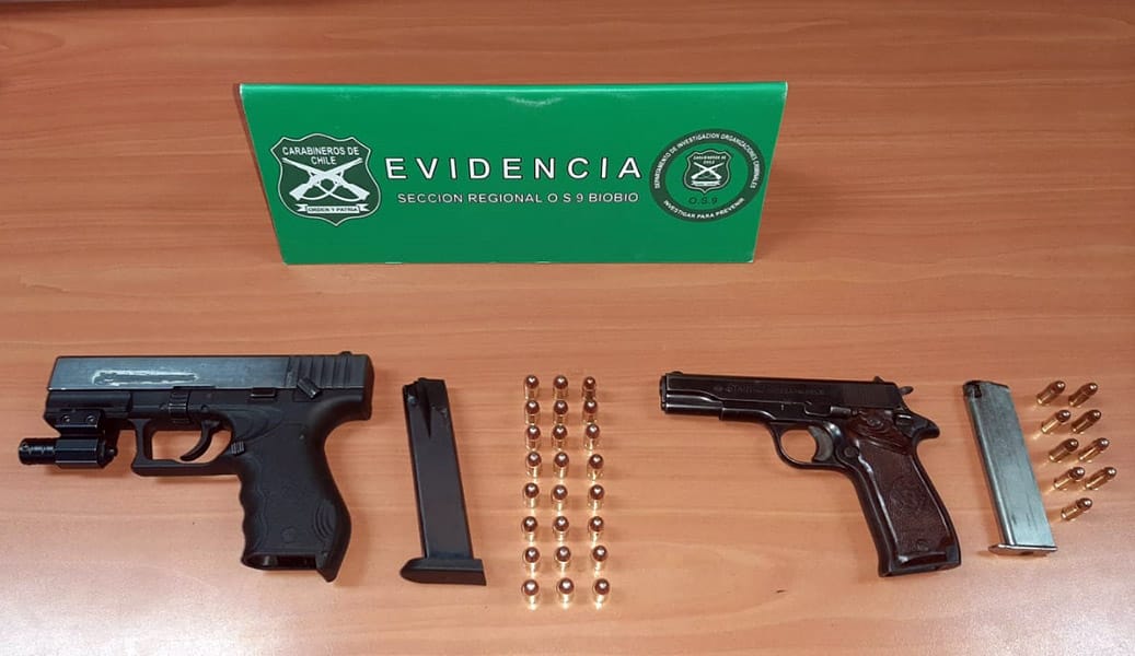 Habrían disparado: Detienen a 4 personas en  Tucapel Bajo de Concepción por porte de armas de fuego