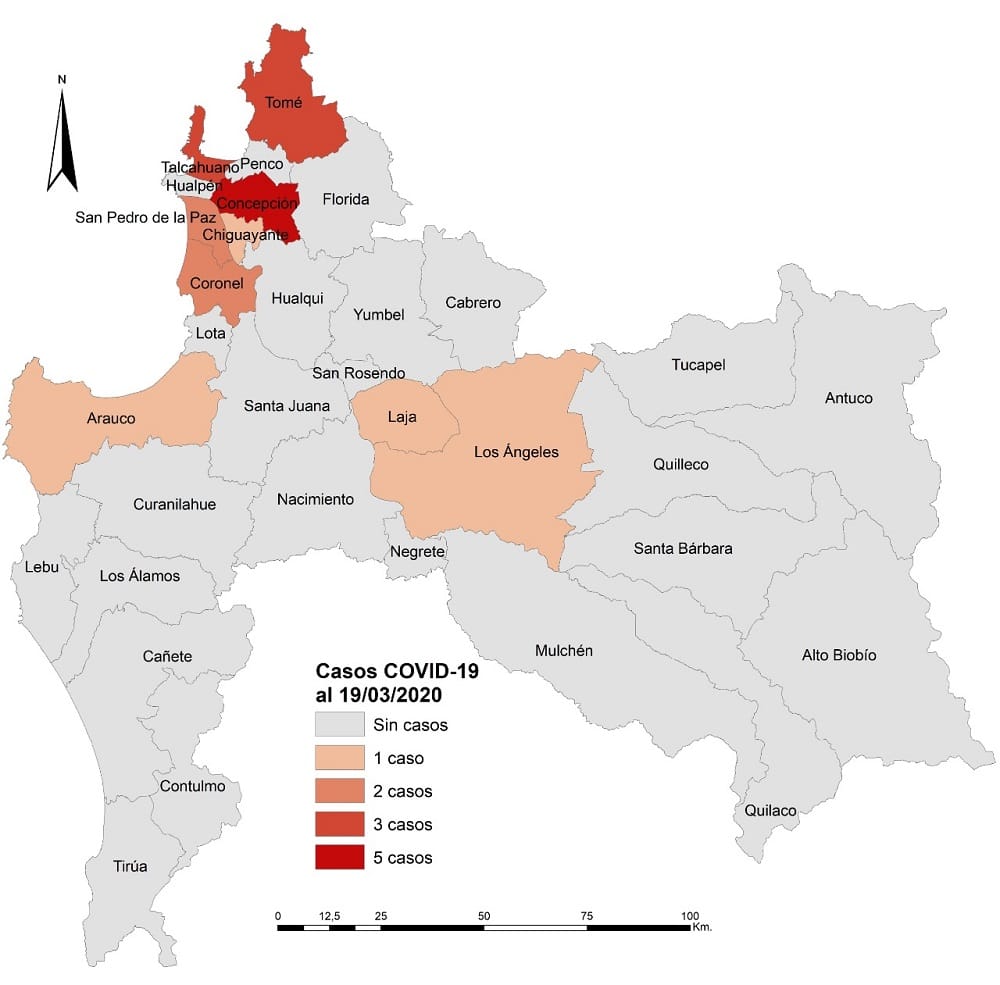 Los 19 confirmados: Así se distribuye por comuna la totalidad de los positivos por Coronavirus en el Biobío