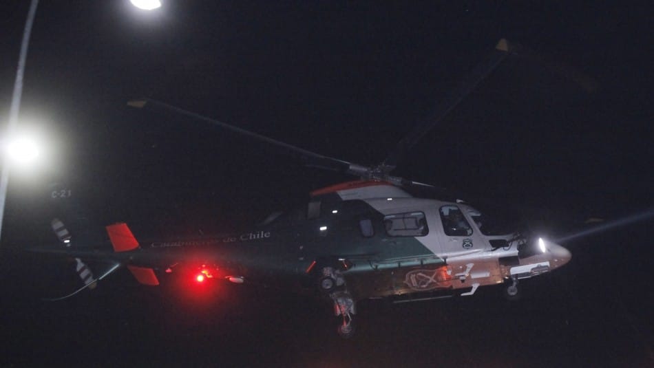 Carabinero es trasladado en riesgo vital desde Cañete hacia el Hospital Naval de Talcahuano