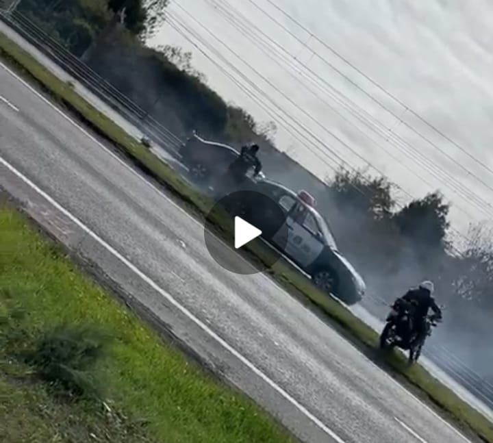 Espectacular persecución terminó a balazos en plena Ruta 160 en San Pedro de la Paz