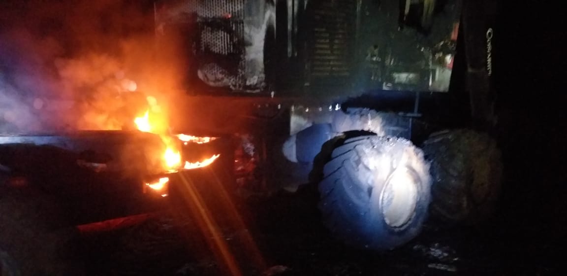 Nueve máquinas fueron quemadas en nuevo ataque incendiario en Contulmo