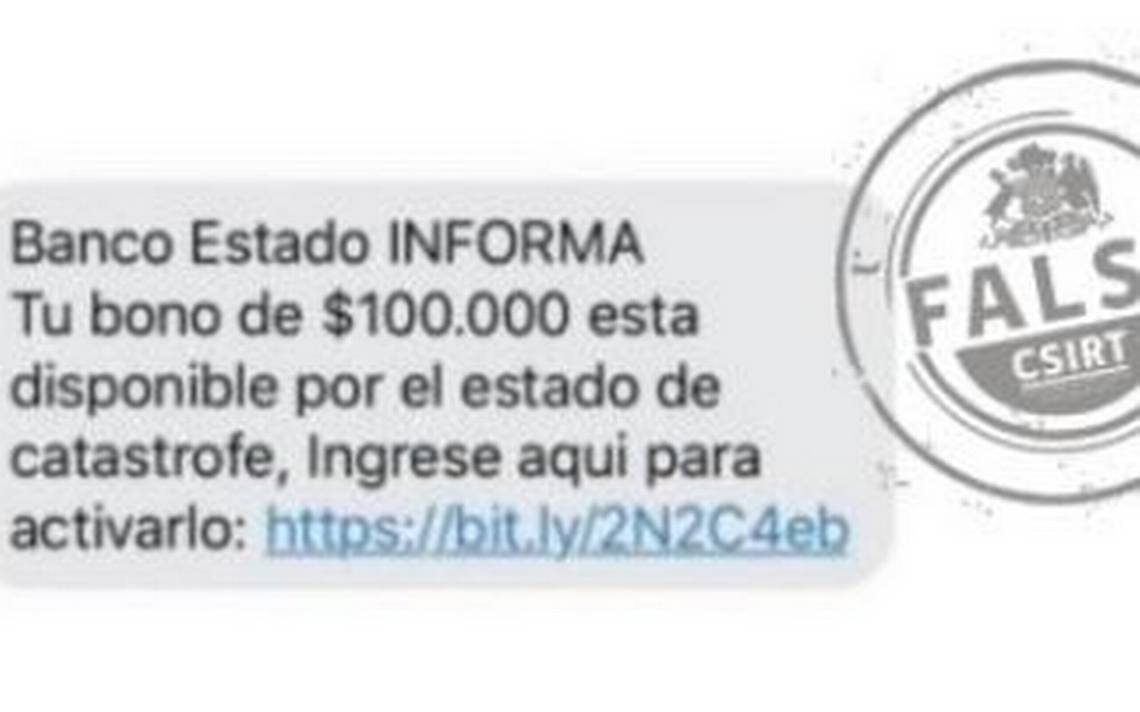 Alerta por estafa que llama a cobrar bono de 100 mil pesos  por la pandemia