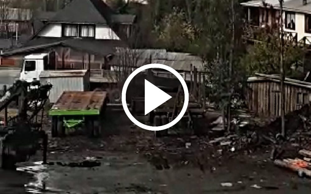 Fuerte viento arrancó techo de una bodega en Arauco