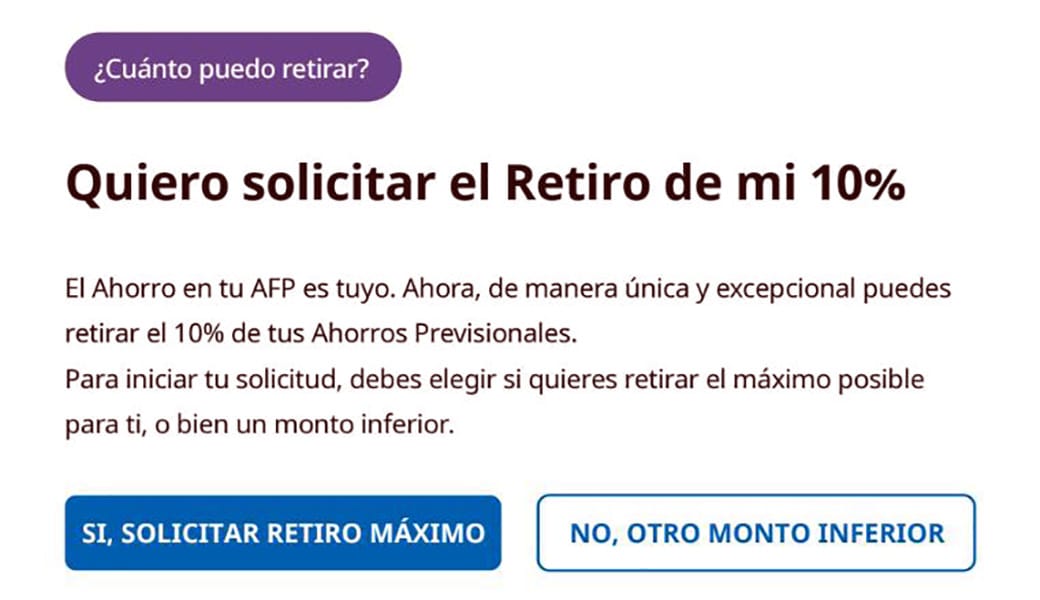Revisa cómo será el formulario de retiro del 10% y los pasos que debes seguir