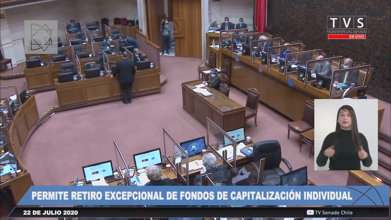 Senado aprobó en general retiro del 10% de las AFP