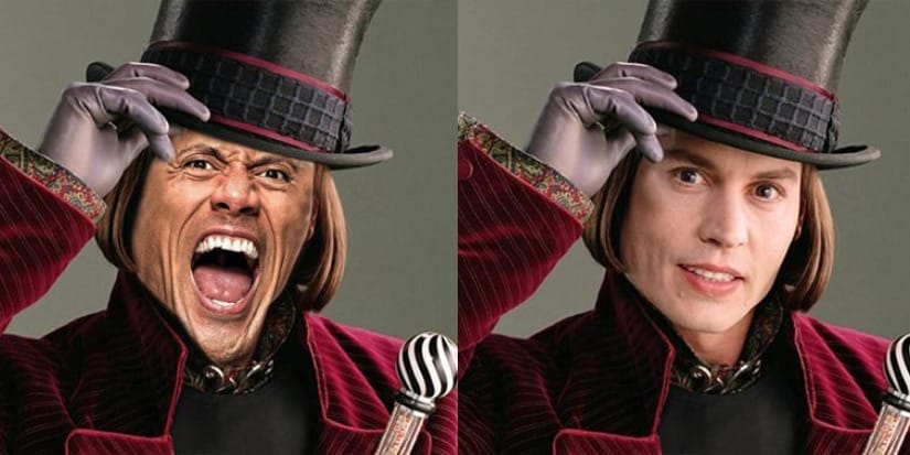 La Roca afirma haber luchado contra Johnny Depp por el papel de Willy Wonka