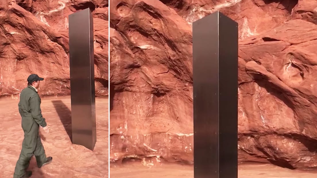 Encuentran “extraño” monolito metálico brillante en medio del desierto de Utah