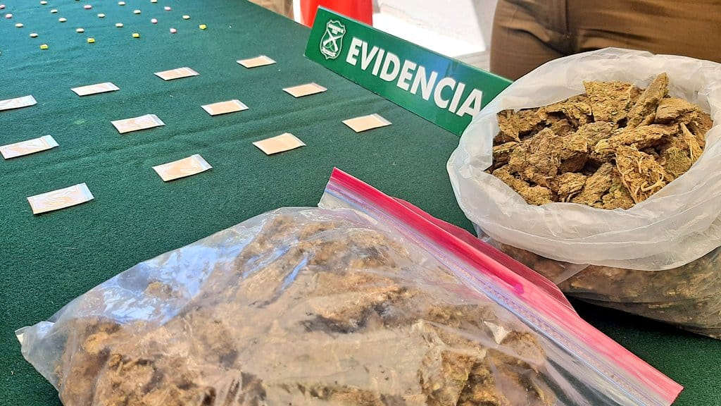 Decomisan marihuana, éxtasis y “tusi” durante control carretero a la altura de Chillán