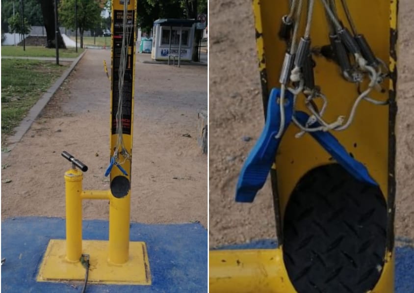 Desconocidos destruyen recién inaugurada estación pública de bicicletas en Concepción