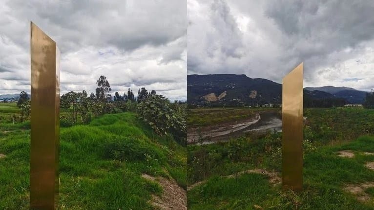 Descubren un nuevo monolito: Esta vez es dorado y el hallazgo fue en Colombia