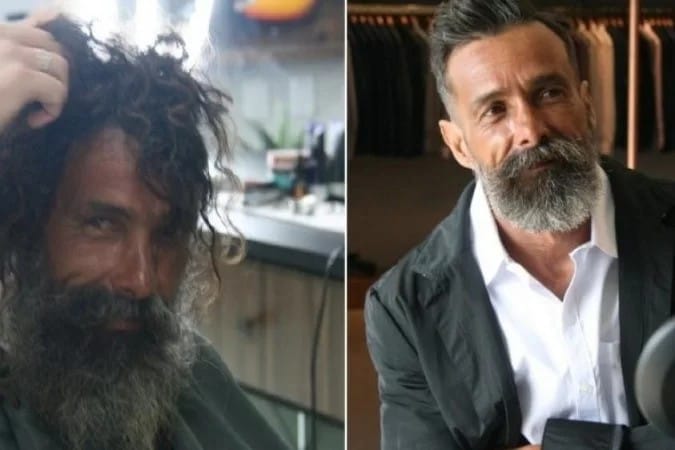 Hombre en situación de calle es reconocido por su familia tras increíble cambio de look