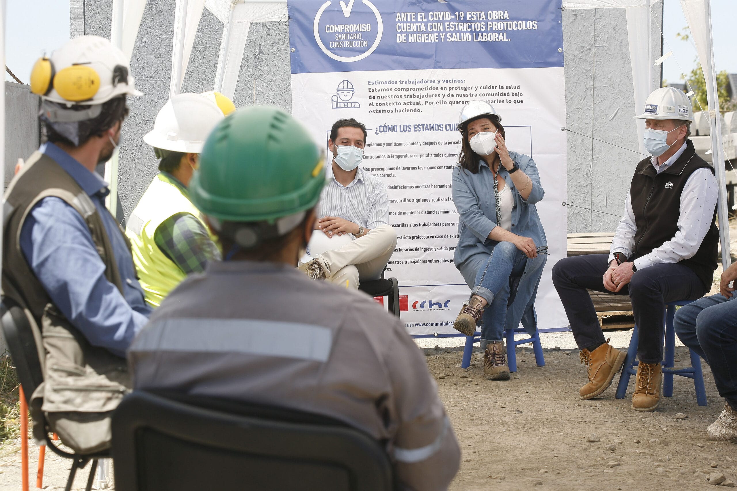 Refuerzan medidas sanitarias en obras del Gran Concepción para enfrentar la nueva cuarentena