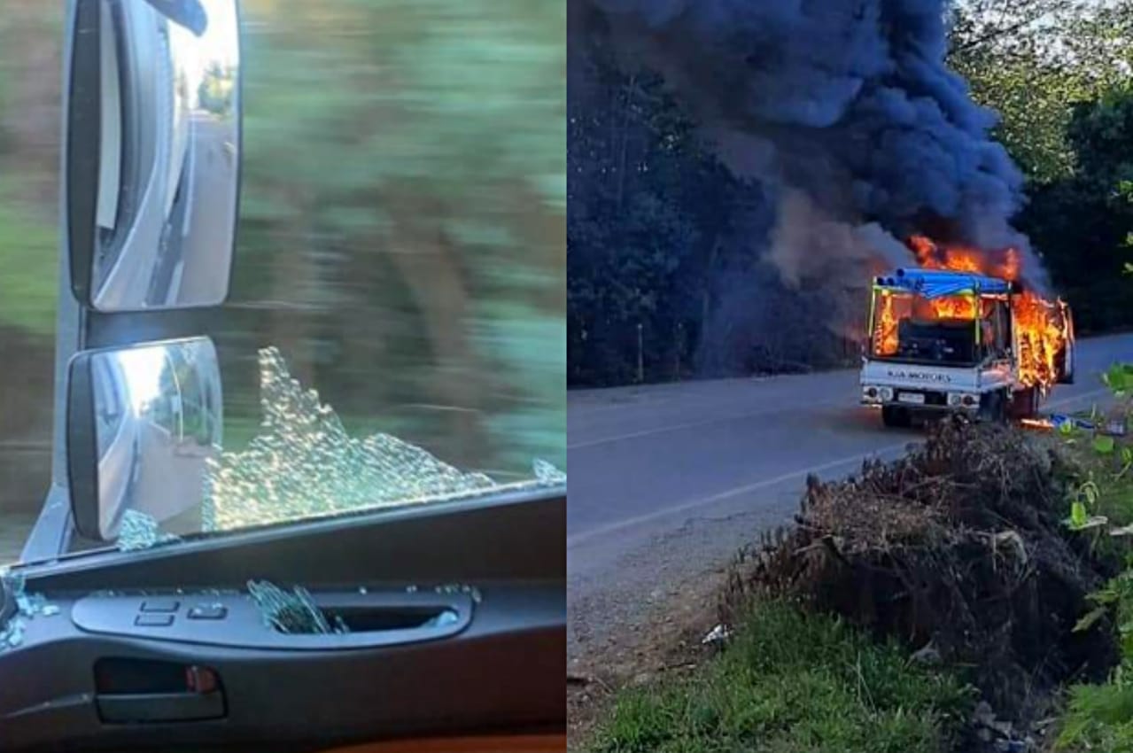 Un camión baleado y otro quemado deja “tour de atentados” en Mulchén