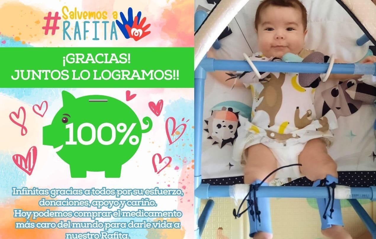 ¡Lo lograron!: Rafita consiguió el dinero para comprar el medicamento más caro del mundo