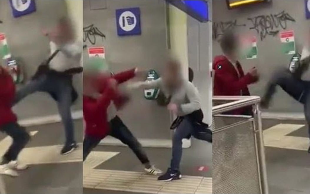 Graban violento ataque homofóbico a pareja gay que se besó en metro de Roma