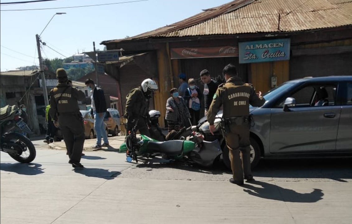 Conductor habría atropellado a un motociclista de Carabineros en Lota