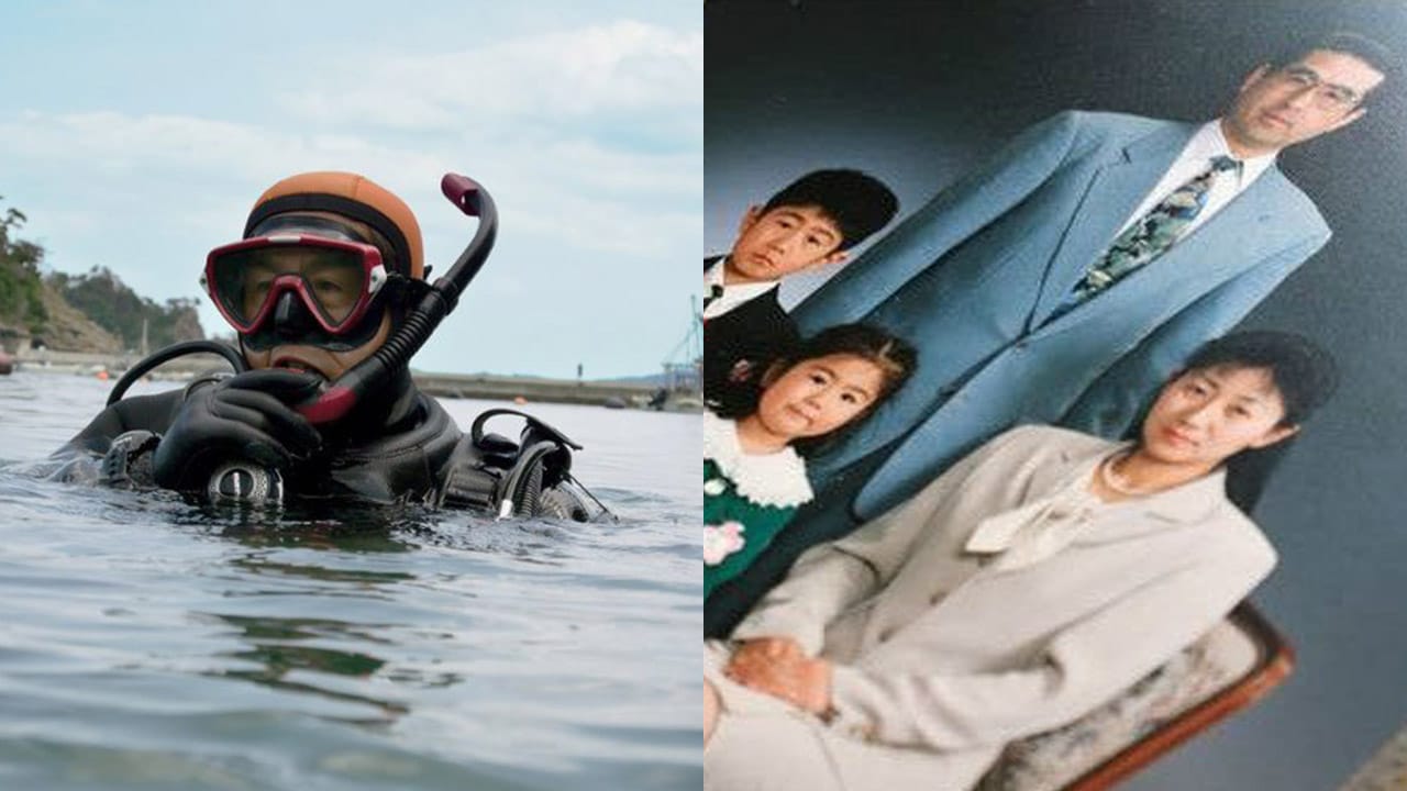 Hombre lleva 10 años buceando para buscar a su esposa perdida en un tsunami