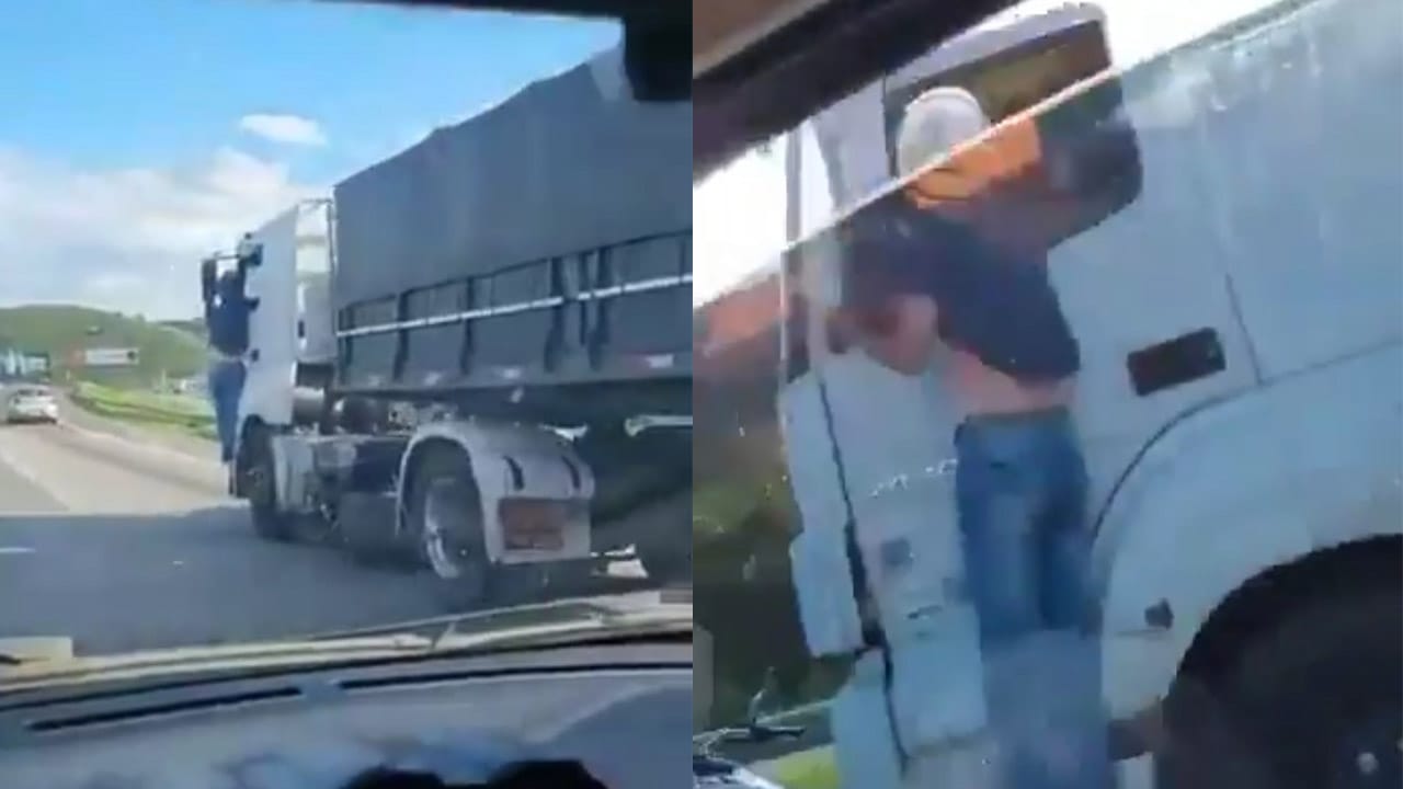 Sujeto se colgó a un camión que mató a su esposa y cuyo conductor huyó del lugar