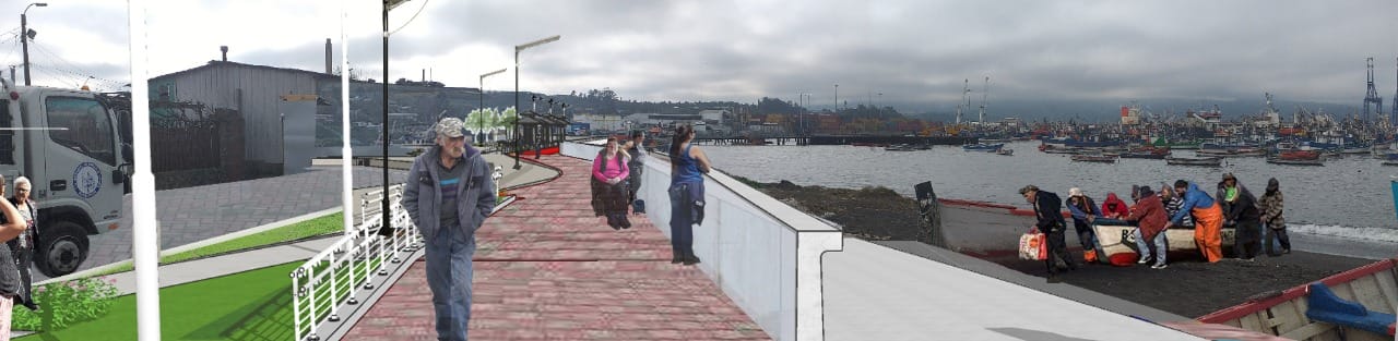 Caleta Lo Rojas tendrá renovada fachada tras construcción de borde costero en Coronel