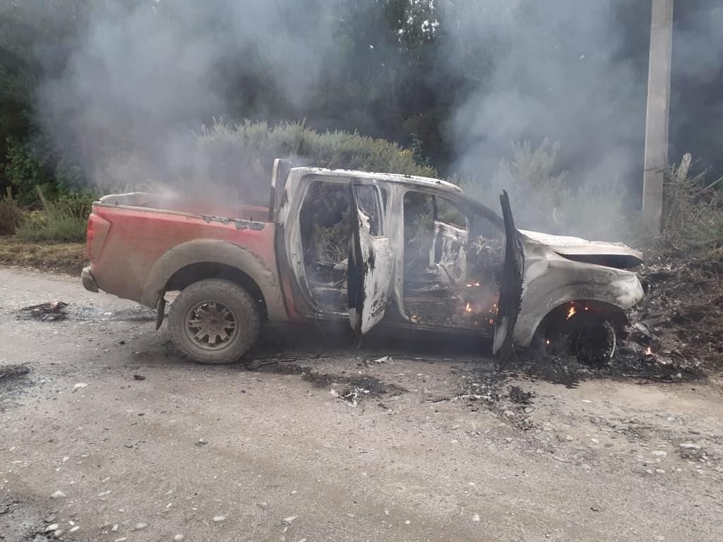 Dos camiones y una camioneta fueron quemados en Contulmo