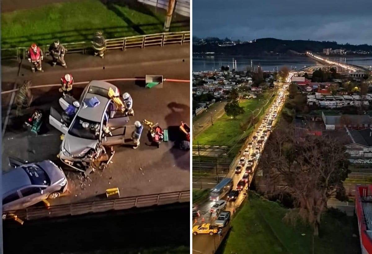 Accidente en puente Esmeralda de Concepción generó gran taco desde San Pedro de la Paz y Chiguayante