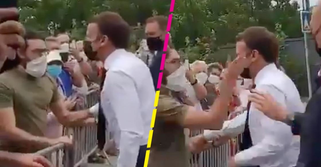 “Ni doña Florinda se atrevió a tanto”: La feroz cachetada de desconocido a Emmanuel Macron