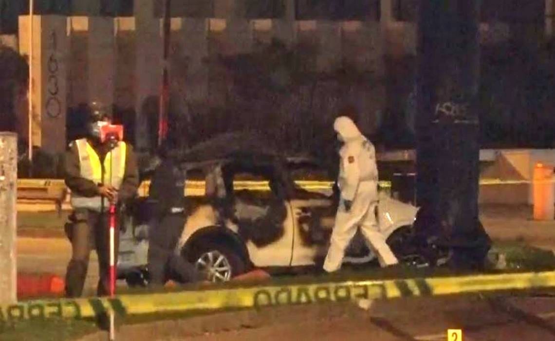 Violento accidente de tránsito terminó con vehículo incendiado y tres personas fallecidas