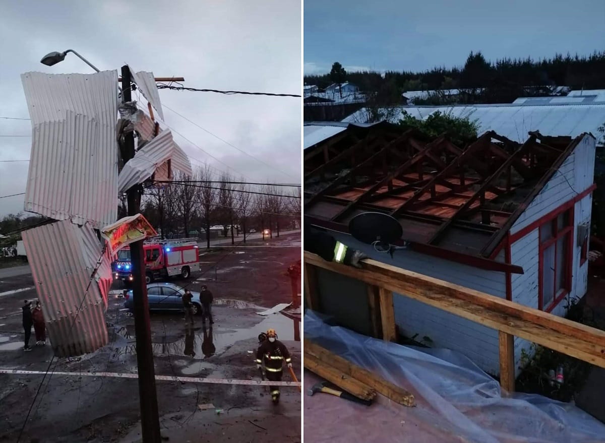 Al menos 20 casas y Cesfam de Tucapel resultaron con daños por paso de tornado