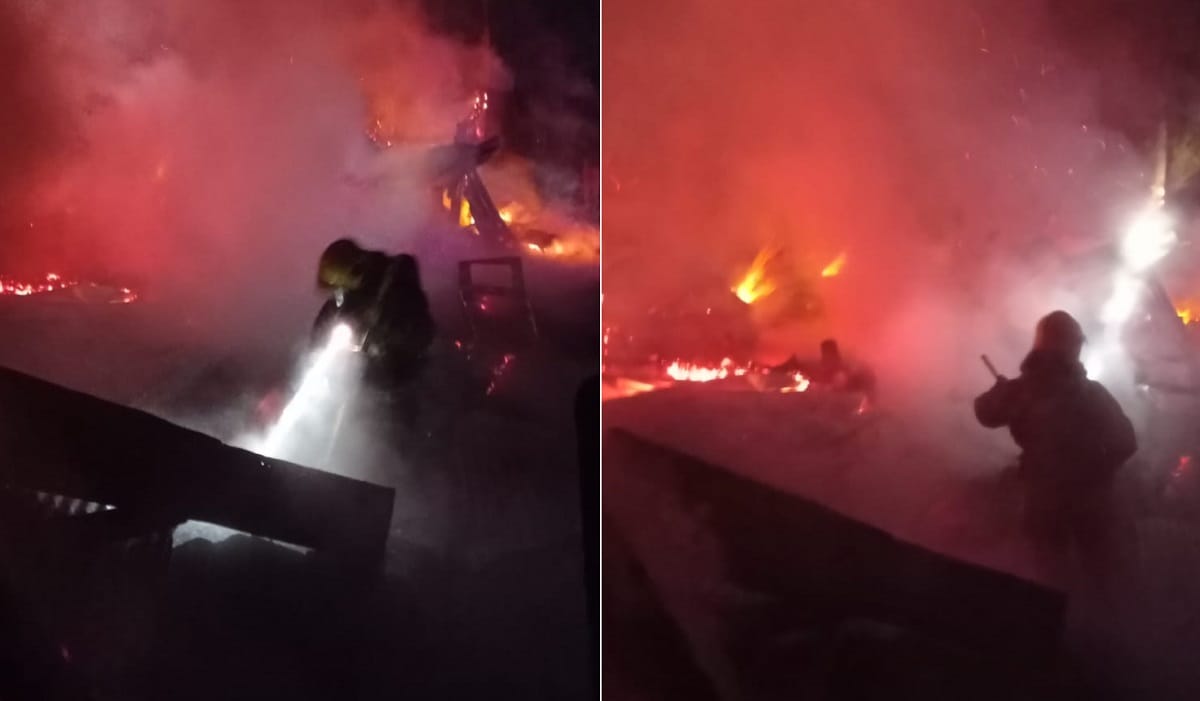 Presunto ataque incendiario en Contulmo dejó tres cabañas y una bodega quemadas