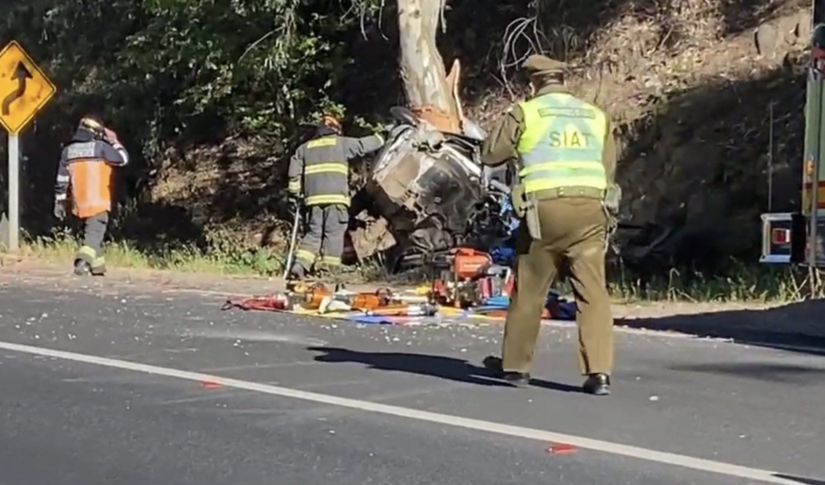 Trágico accidente: tres ocupantes de un vehículo fallecieron tras chocar con un árbol